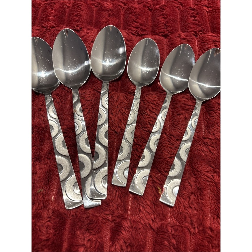 Pfaltzgraff Wheels Frost 3 Teaspoons 3 Soup Spoon International Silver Tableware